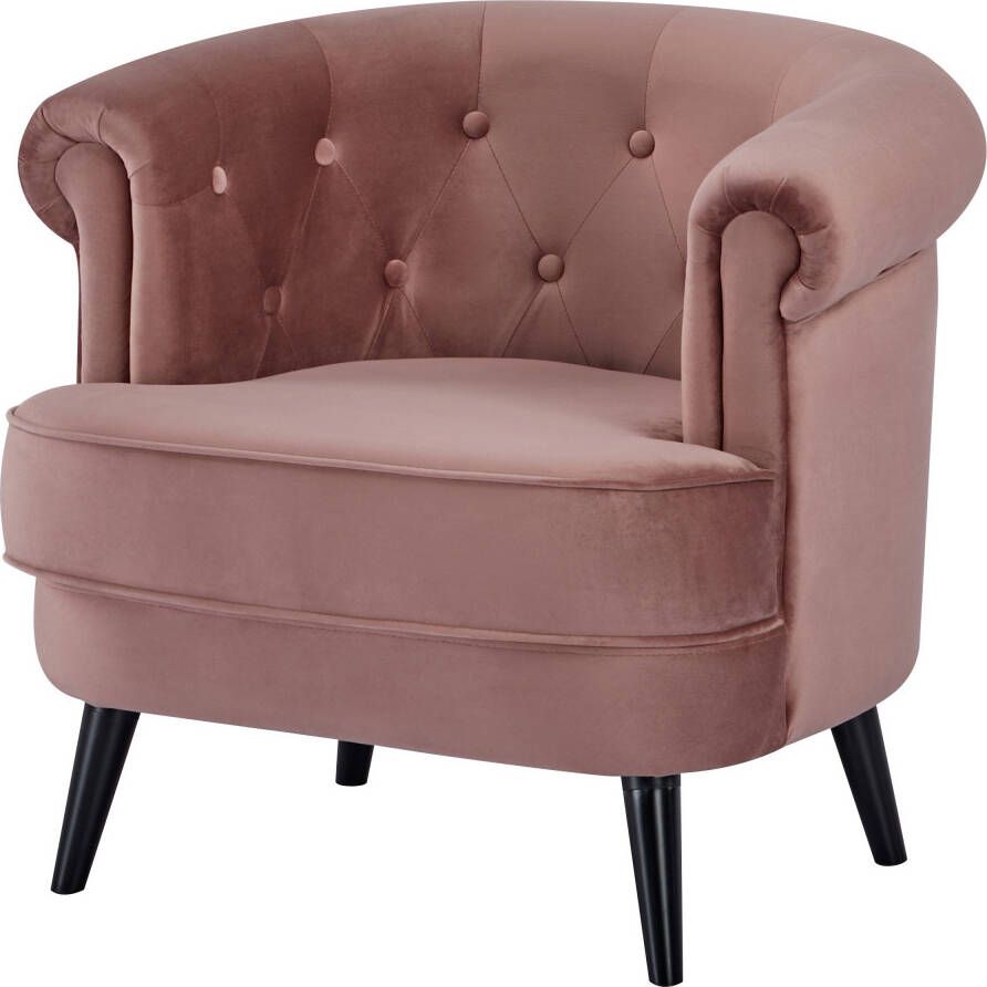 Home affaire Fauteuil LIENZ droomachtige loungesstoel in Chesterfield-look