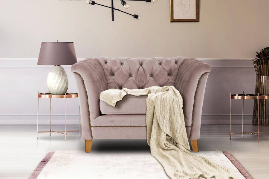 Home affaire Fauteuil Newport met capitonnage achter opstaande naad en fijne armleuningen