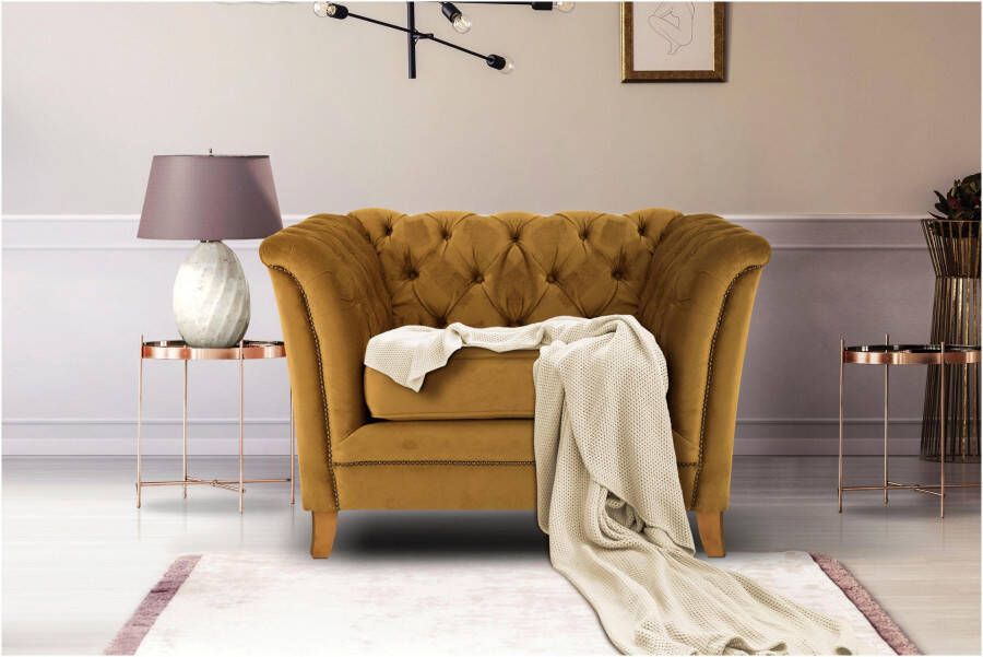 Home affaire Fauteuil Newport met capitonnage achter opstaande naad en fijne armleuningen