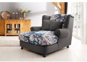 Home affaire XXL-fauteuil Oase II Mega-fauteuil XXL incl. sierkussen loveseat leuke combinatie van uni stof met bloemmotief