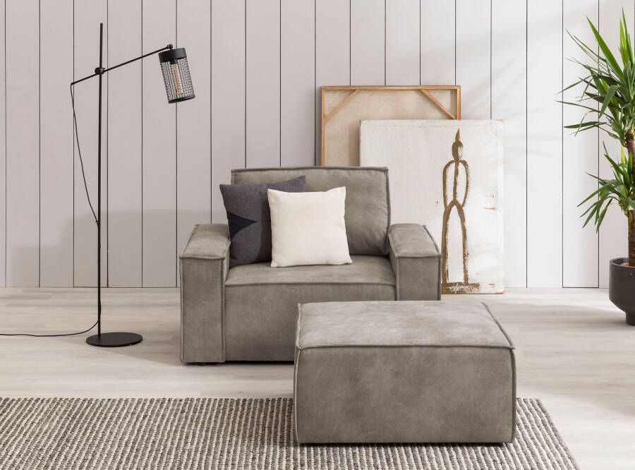 Home affaire Fauteuil Sherwood Loveseat en hocker als set passend bij de bekleding-serie SHERWOOD