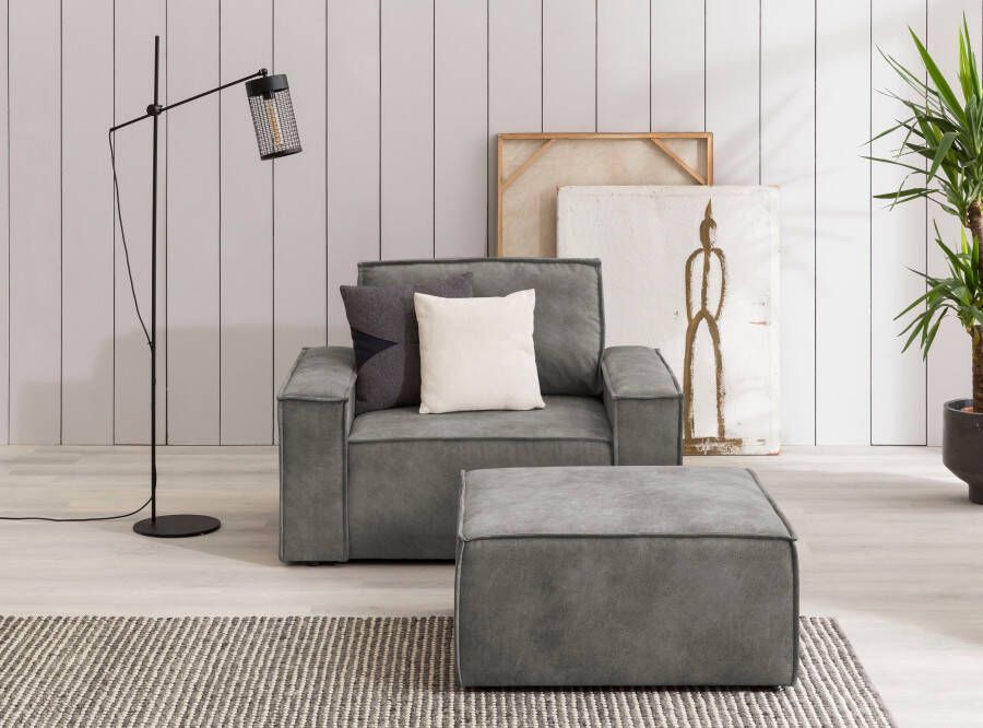 Home affaire Fauteuil Sherwood Loveseat en hocker als set passend bij de bekleding-serie SHERWOOD