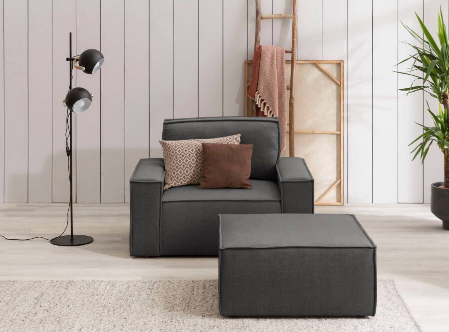 Home affaire Fauteuil Sherwood Loveseat en hocker als set passend bij de bekleding-serie SHERWOOD