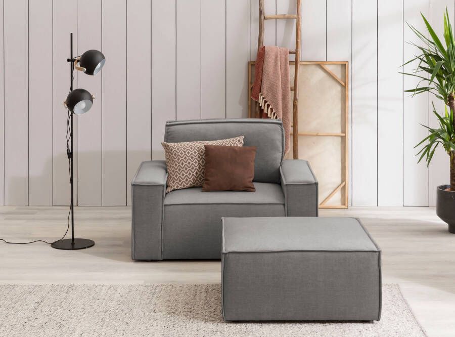 Home affaire Fauteuil Sherwood Loveseat en hocker als set passend bij de bekleding-serie SHERWOOD