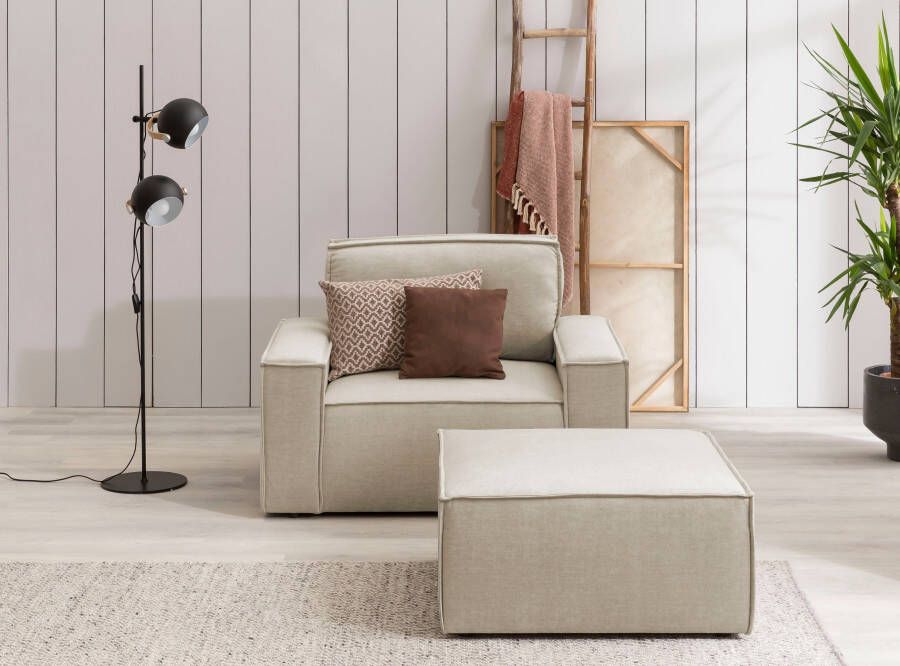 Home affaire Fauteuil Sherwood Loveseat en hocker als set passend bij de bekleding-serie SHERWOOD