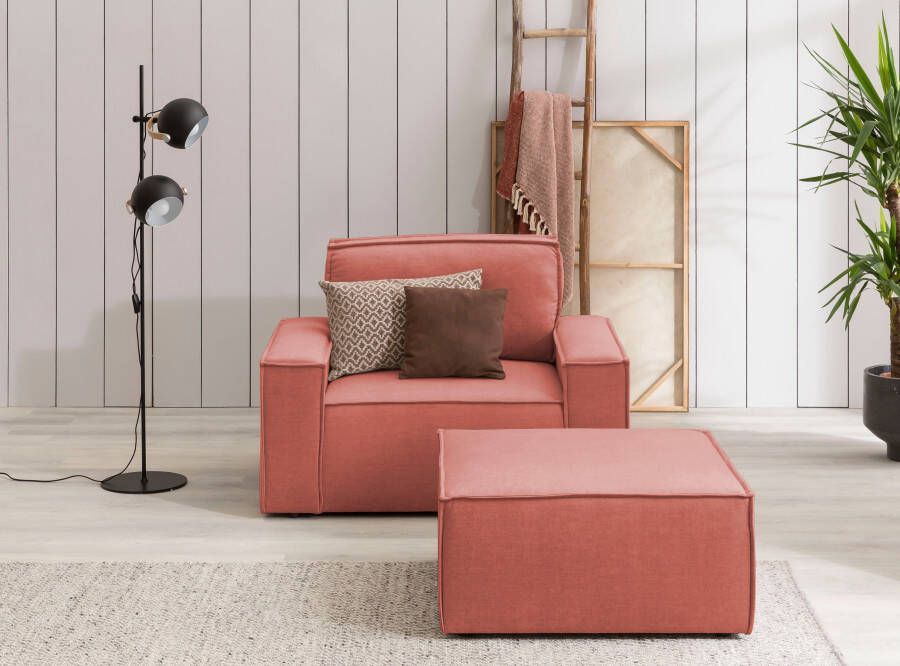 Home affaire Fauteuil Sherwood Loveseat en hocker als set passend bij de bekleding-serie SHERWOOD