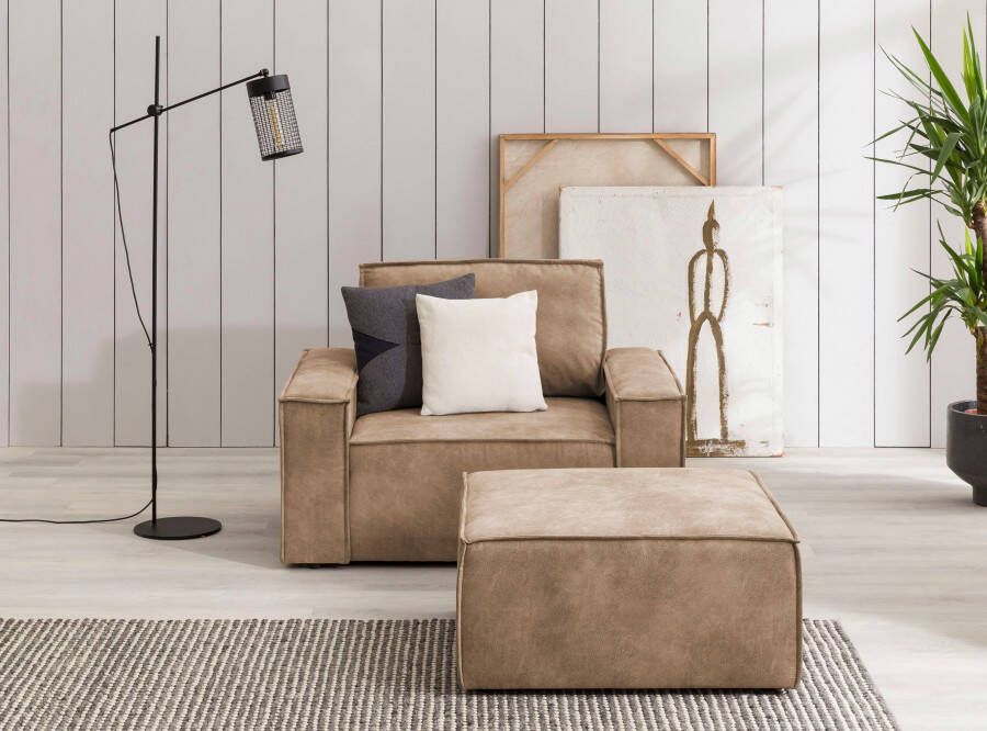 Home affaire Fauteuil Sherwood Loveseat en hocker als set passend bij de bekleding-serie SHERWOOD