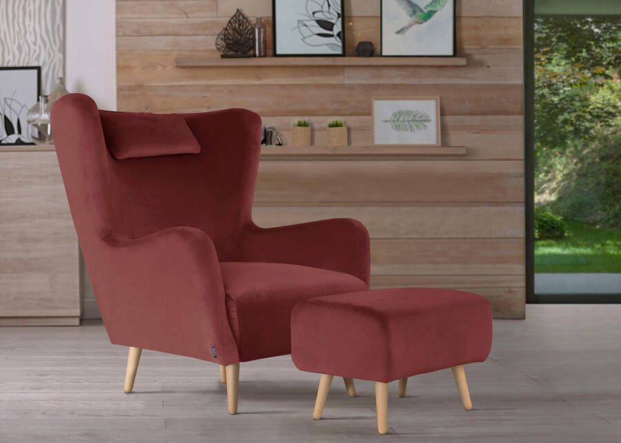 Home affaire Fauteuil Telford ook in faux fur fauteuil B D H: 77 92 106 cm keuze met en zonder poef in veel bekledingskwaliteiten ovale stoel