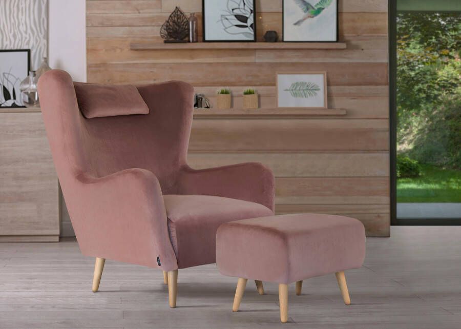 Home affaire Fauteuil Telford keuze met en zonder poef in veel bekledingskwaliteiten ovale stoel