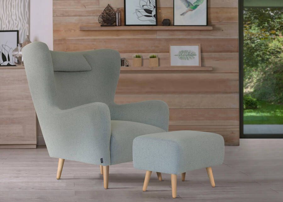 Home affaire Fauteuil Telford keuze met en zonder poef in veel bekledingskwaliteiten ovale stoel