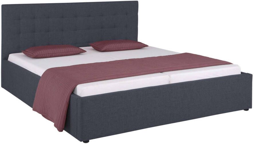 Home affaire Gestoffeerd bed Hamar knoopstiksels in het hoofdeinde tot 250 KG belastbaar