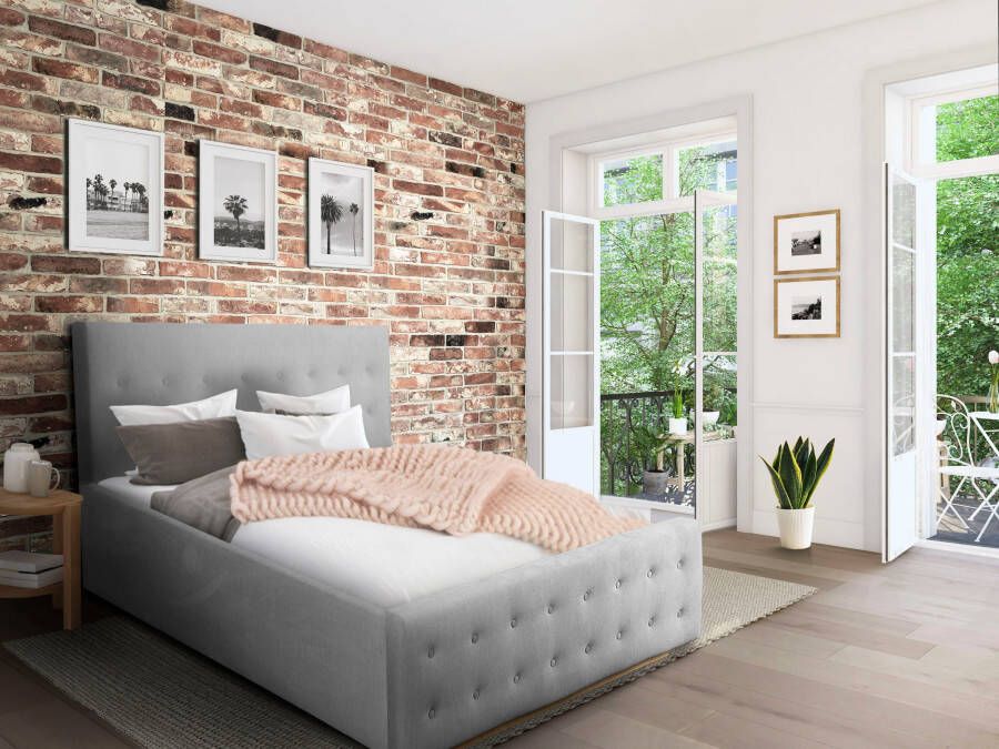 Home affaire Gestoffeerd bed Vaine in 5 breedten ook in lengte 220 cm incl. lattenrol