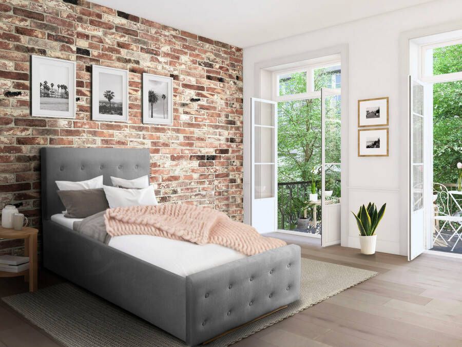 Home affaire Gestoffeerd bed Vaine in 5 breedten ook in lengte 220 cm incl. lattenrol