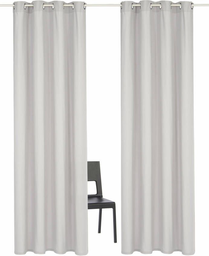 Home affaire Gordijn Parry set van 2 ondoorzichtig monochroom basic (2 stuks)