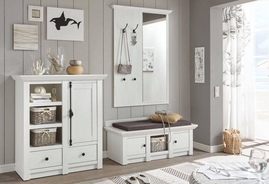 Home affaire Halmeubelset California complete set in landelijke stijl moderne garderobe (set 3 stuks)