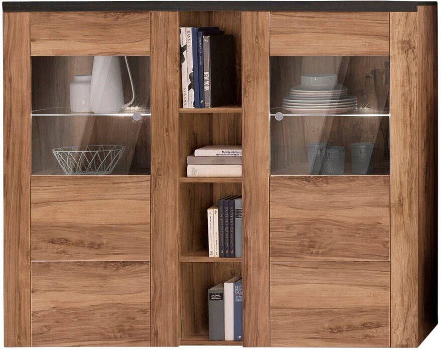 Home affaire Highboard Larona tijdloze hoge commode met 2 deuren deurkast hoogte 129 5 cm