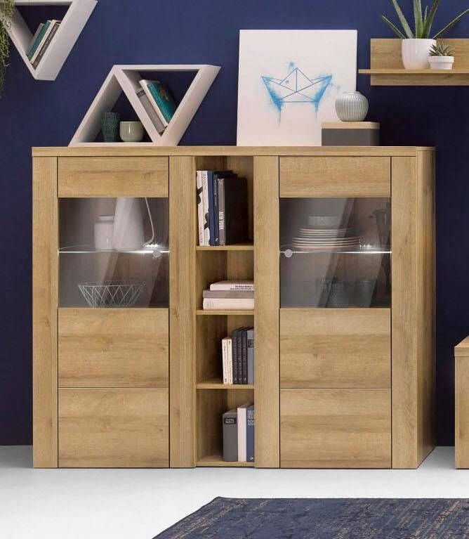 Home affaire Highboard Larona tijdloze hoge commode met 2 deuren deurkast hoogte 129 5 cm