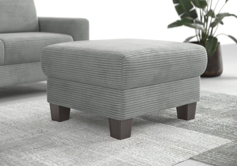 Home affaire Hocker Summer met bergruimte cord-bekleding wengékleurige houten poten