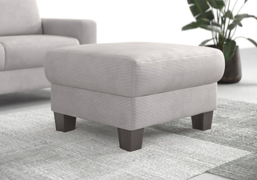 Home affaire Hocker Summer met bergruimte cord-bekleding wengékleurige houten poten
