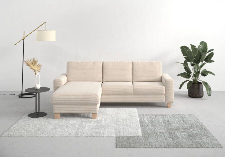 Home affaire Hoekbank Summer L-vorm met récamier met of zonder slaapfunctie en bedkist cordbekleding