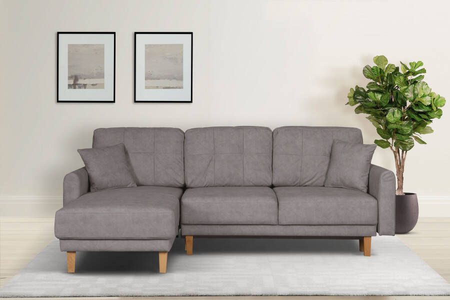 Home affaire Hoekbank Triplo naar keuze met slaapbank functie en bedbox ligoppervlak 210 132 cm