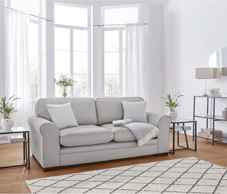 Home affaire 2-zitsbank Broughton zacht zitcomfort incl. 2 sierkussens opstaande naad