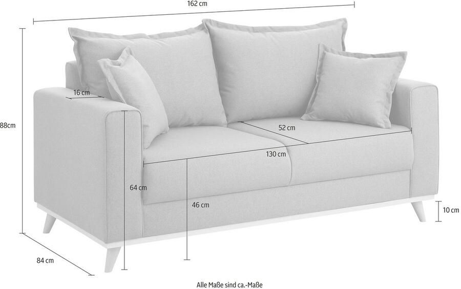 Home affaire 2-zitsbank EDINA ook in katoenmix-overtrekstof in scandinavische stijl