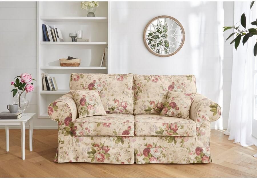 Home affaire 2-zitsbank Shadmoor Hoezen-look in uni of met bloemenprint