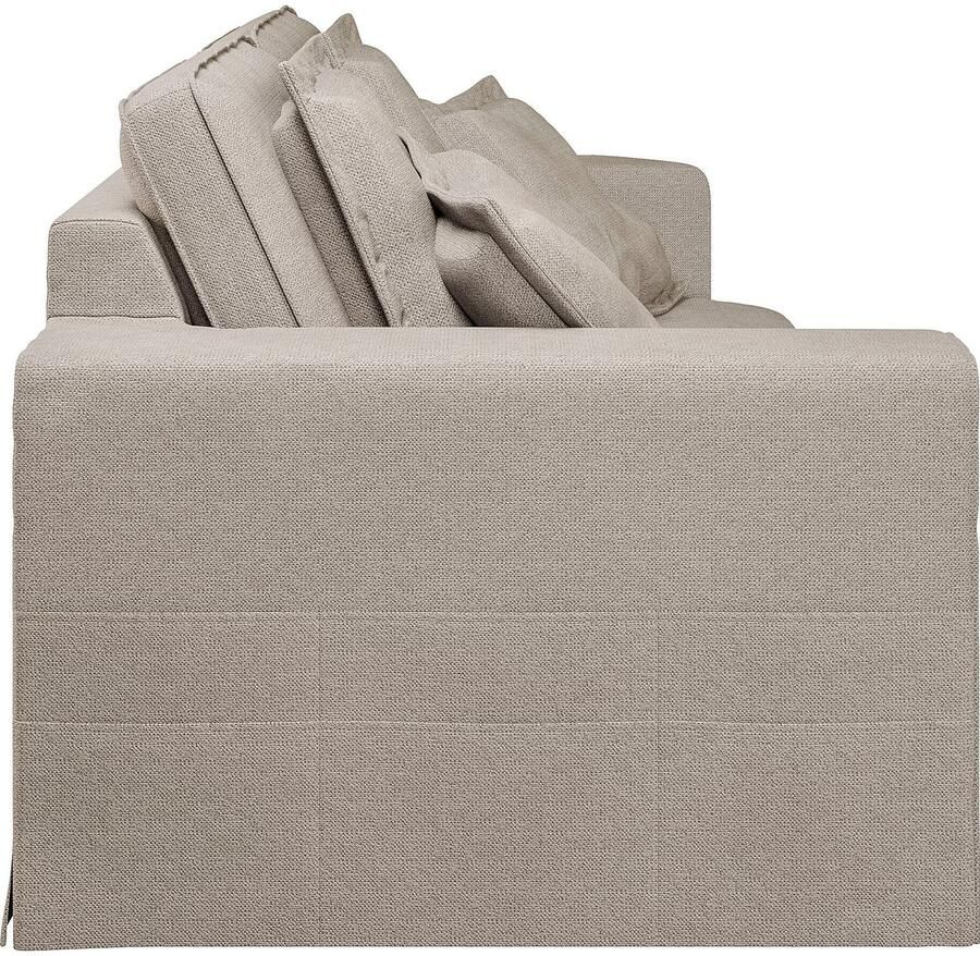 Home affaire 3-zitsbank ALISSAS BIS met veel kussens biesjes aan de kussens Hoes-look kleine zakken aan de zijkant voor opberging