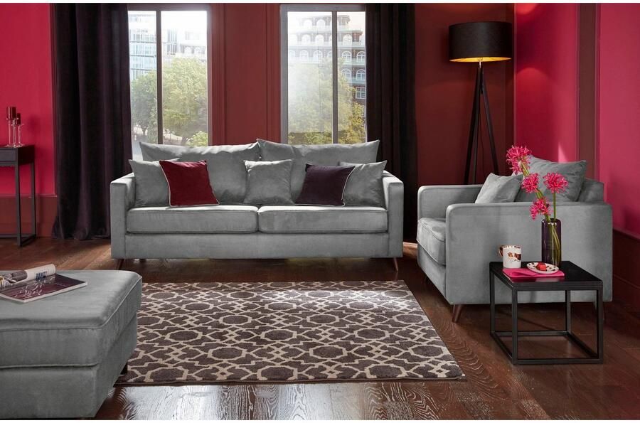 Home affaire 3-zitsbank Renesse los kussen opstaande naad aan zitkussen