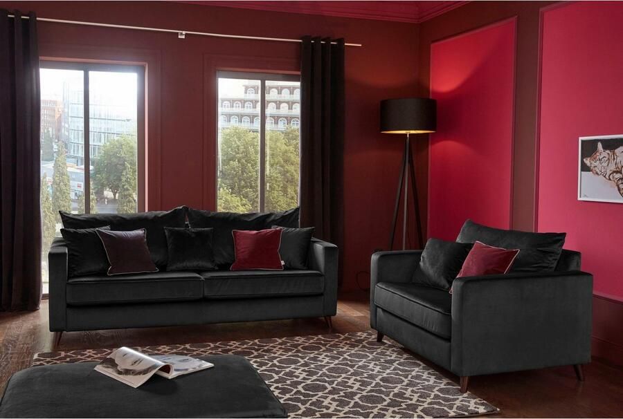 Home affaire 3-zitsbank Renesse los kussen opstaande naad aan zitkussen