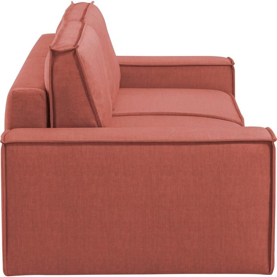 Home affaire 3-zitsbank SHERWOOD slaapbank (257 cm) ribfluweel velours vintage lederlook