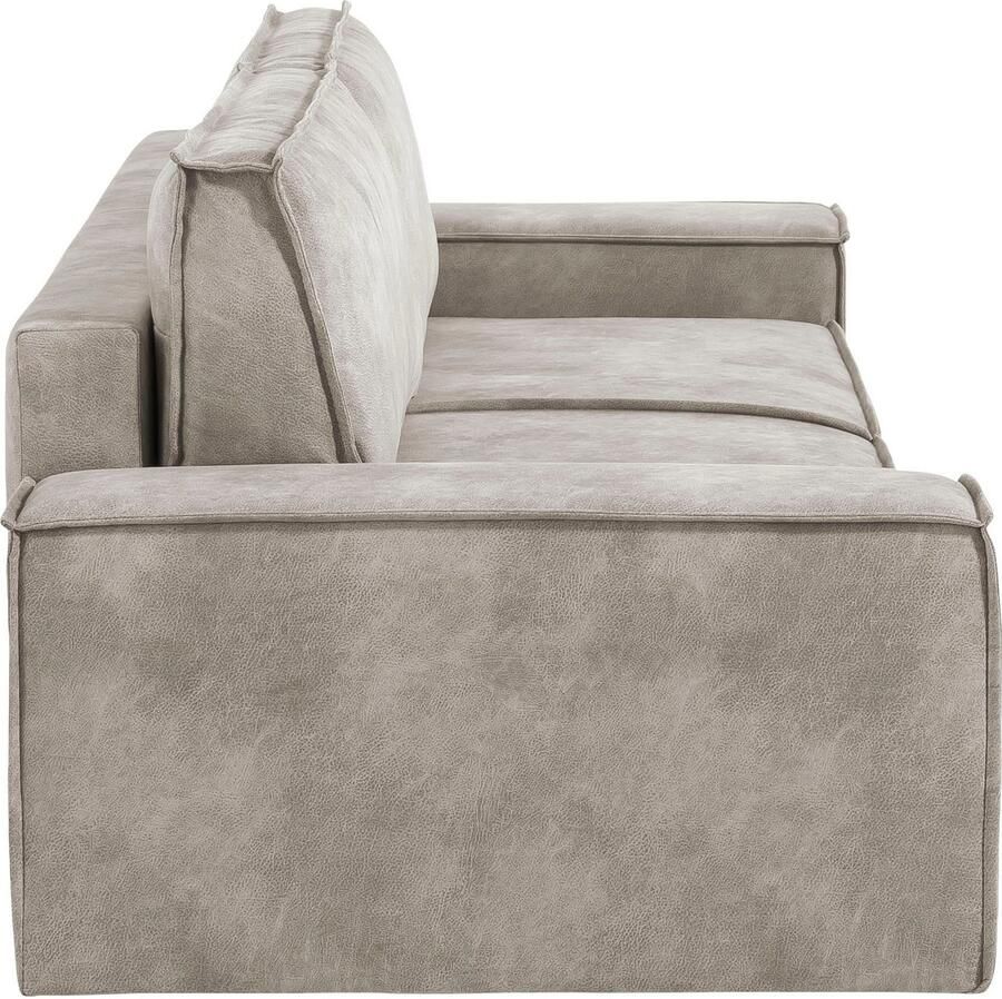 Home affaire 3-zitsbank SHERWOOD slaapbank (257 cm) ribfluweel velours vintage lederlook