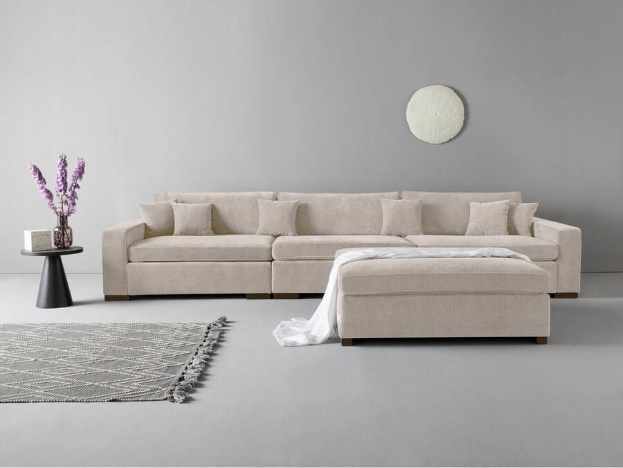 Home affaire 3-zitsbank Skara XXL Loungebank XXL met binnenveringsinterieur in vele overtrekkwaliteiten