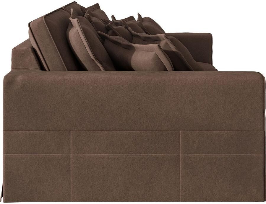 Home affaire 4-zitsbank ALISSAS met veel kussens biesjes aan de kussens Hoeslook met kleine zakken aan de zijkant voor opberging