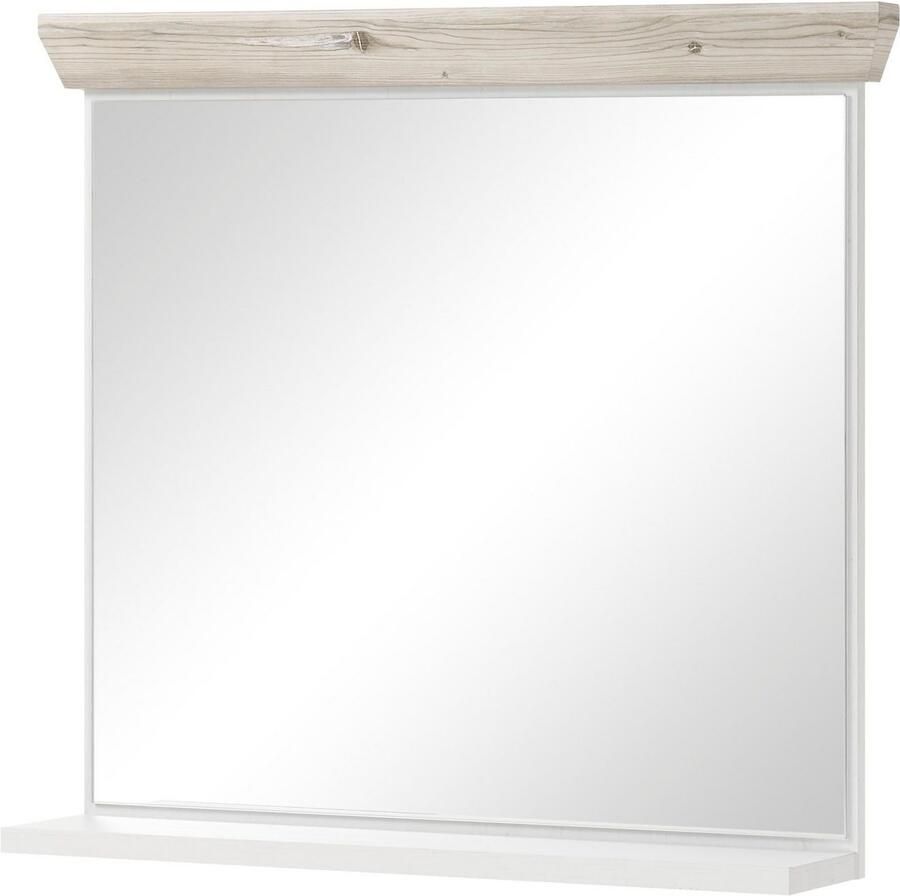 Home affaire Badkamerserie Florenz badkamer in landhuisstijl 4-delig badkamer Waschtafel kast wandplank en spiegel in dennenwit opbergruimte (4-delig)