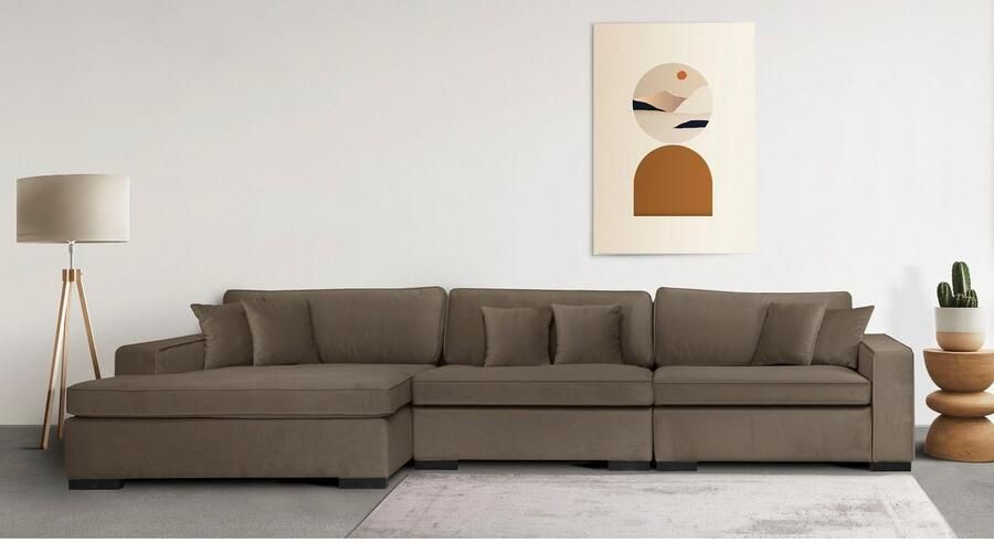 Home affaire Bank-hoekelement Skara XXL L-vorm Loungebank XXL met binnenveringsinterieur in vele overtrekkwaliteiten