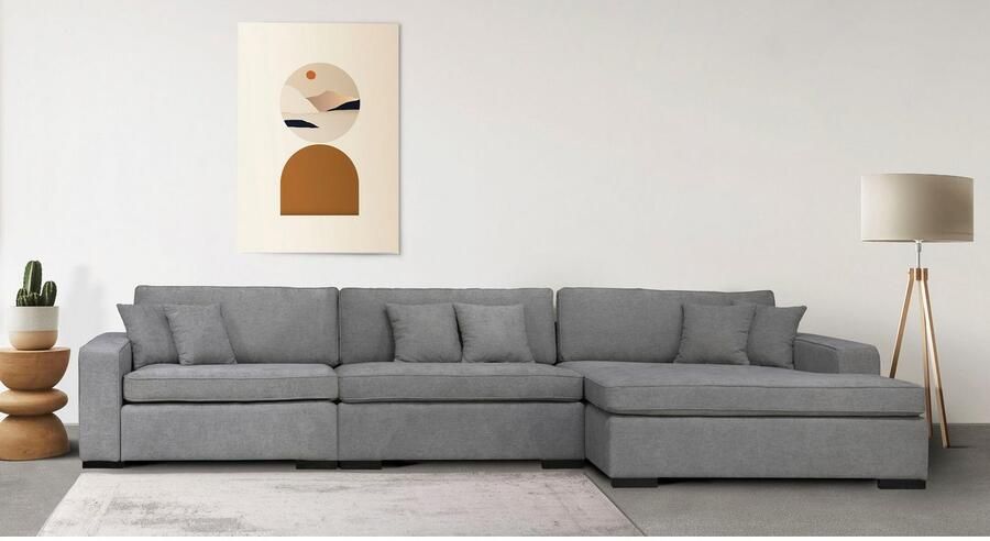 Home affaire Bank-hoekelement Skara XXL L-vorm Loungebank XXL met binnenveringsinterieur in vele overtrekkwaliteiten