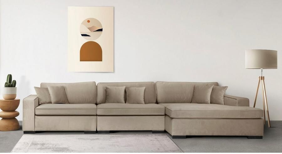 Home affaire Bank-hoekelement Skara XXL L-vorm Loungebank XXL met binnenveringsinterieur in vele overtrekkwaliteiten