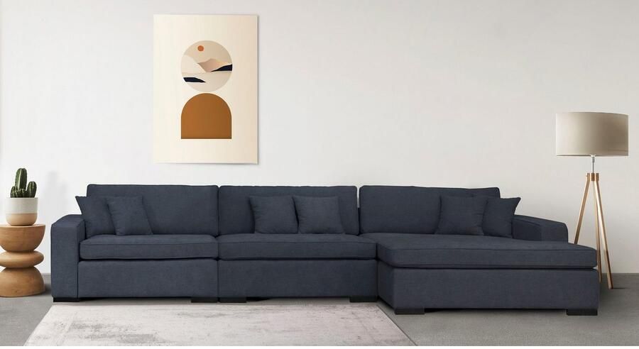 Home affaire Bank-hoekelement Skara XXL L-vorm Loungebank XXL met binnenveringsinterieur in vele overtrekkwaliteiten