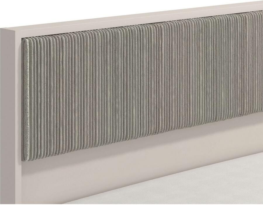 Home affaire Bed Belfort bed met gestoffeerd hoofdbord bekleed met zachte corduroy