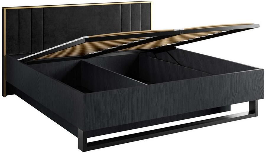 Home affaire Bed BELLOT gestoffeerd bed met opbergruimte zonder matras B D H: 189 211 97 cm