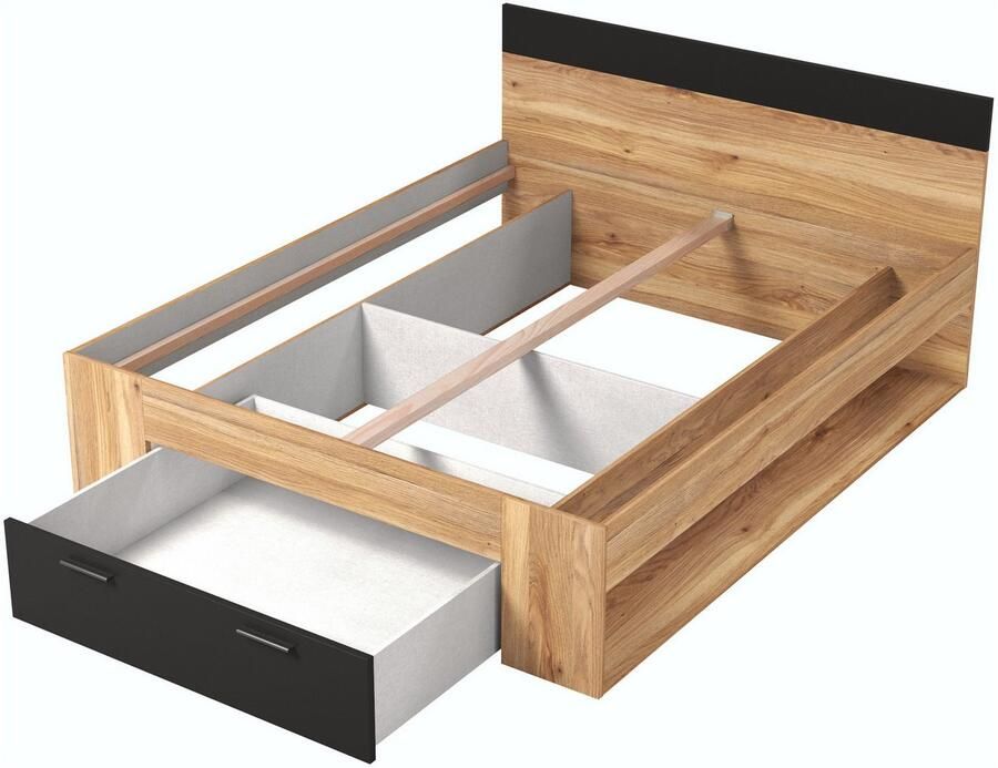 Home affaire Bedframe Faweza Breedte 160 of 180 cm Opbergbank Functiebureau lade met extra veel opbergruimte