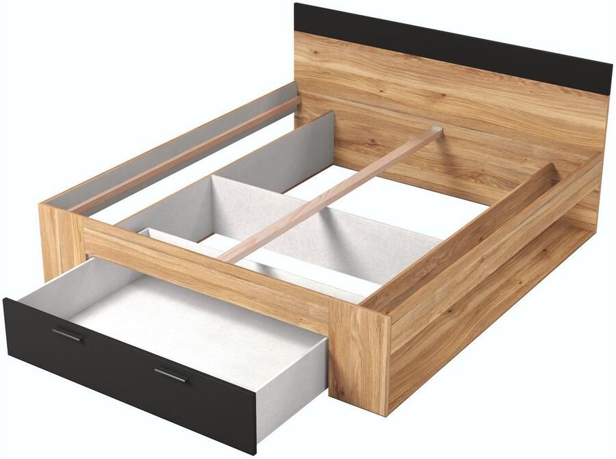 Home affaire Bedframe Faweza Breedte 160 of 180 cm Opbergbank Functiebureau lade met extra veel opbergruimte