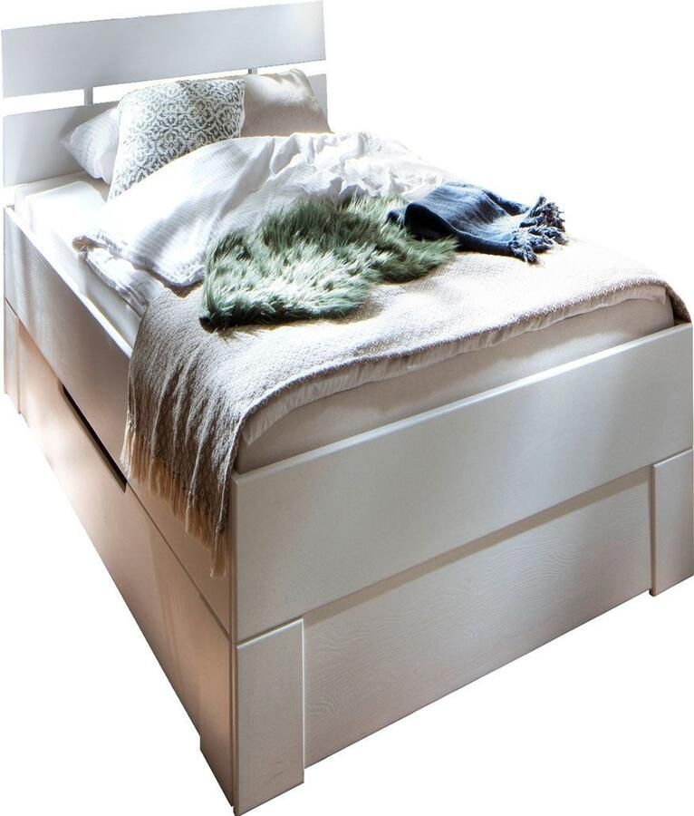 Home affaire Bedframe Progress massief houten bed in 5 maten wit gelakt FSC -gecertificeerd massief vurenhout hoge belastbaarheid: 200 kg per zijde