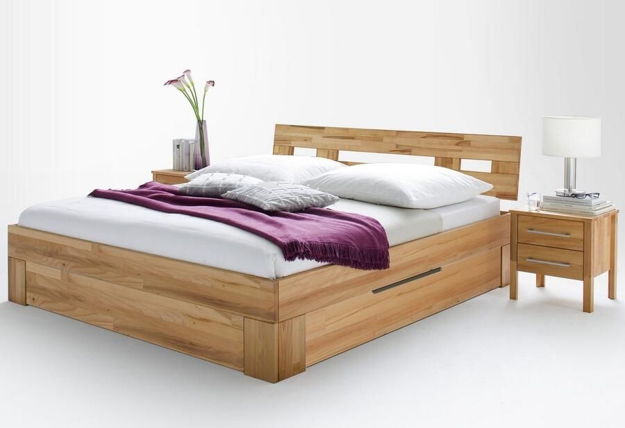 Home affaire Bedlade Modesty van massief beukenkernhout geschikt voor bedafm. uit de serie modesty