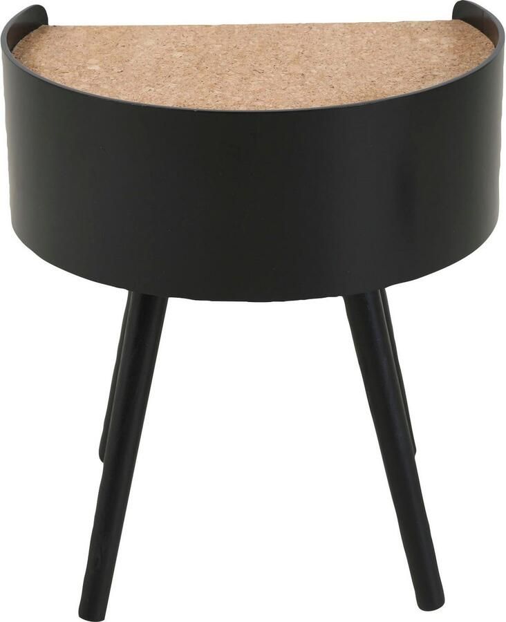 Artistiq Living Bijzettafel Kyeshia Kurk Ø40cm Zwart Vierkant