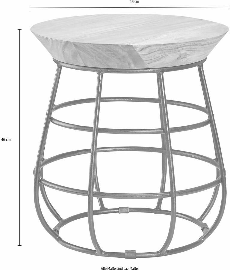 Home affaire Bijzettafel met metalen frame