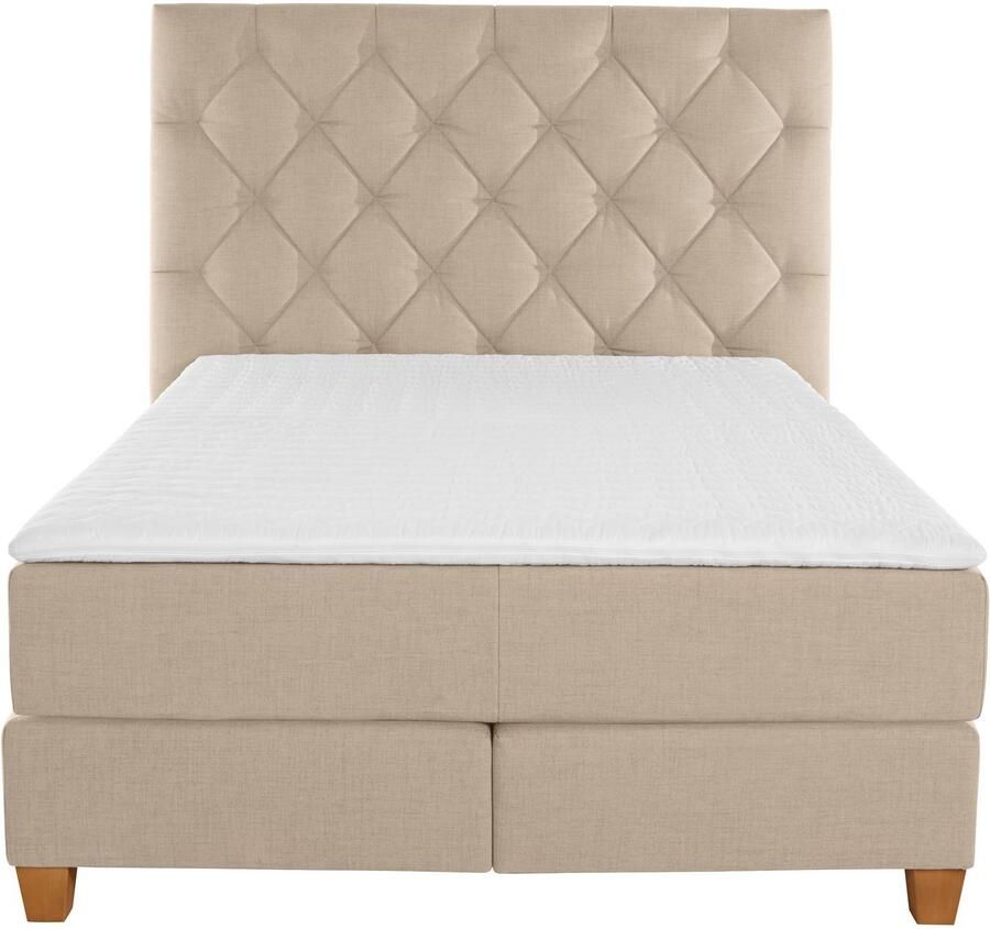 Home affaire Boxspring Harmones hoog in 3 breedten hardheid ook gemengd met elk 1 matras in h2 en h3