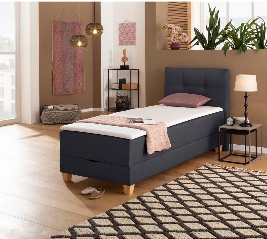 Home affaire Boxspring Lonrai in h2 h3 & h4 en xxl verlengde 220 cm kiesbaar incl. topper